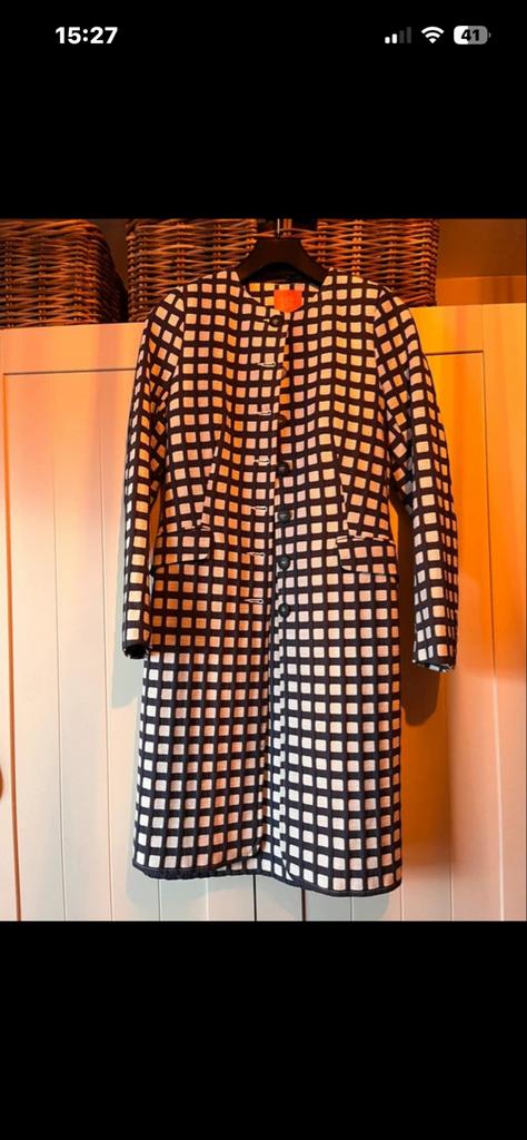 Kyra en Ko geruite jurk met bijpassende jas, Ophalen of Verzenden, Zo goed als nieuw, Maat 36 (S), Blauw