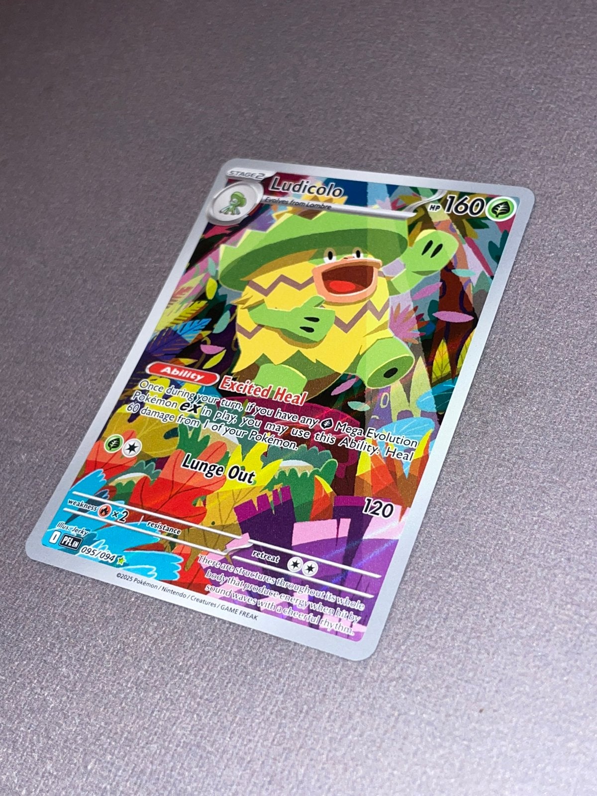 Pokemon Ludicolo 095/094 illustration rare near mint, Ophalen of Verzenden, Nieuw, Losse kaart, Foil