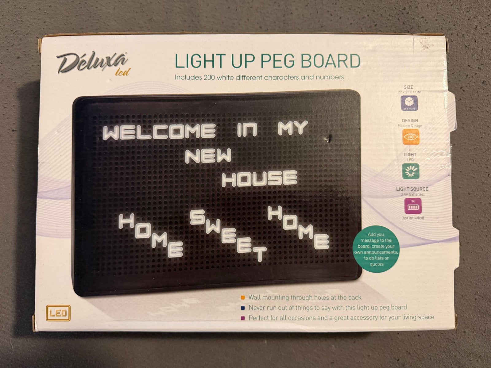 Deluxa LED Lichtbord - Personaliseerbare Lichtbox, Zwart, Nieuw, Kunststof, Ophalen of Verzenden