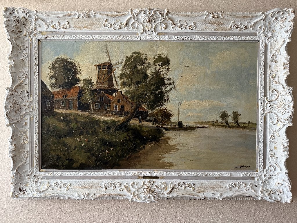 schilderij, Ophalen, Nederlandse school, Doek, Landschap
