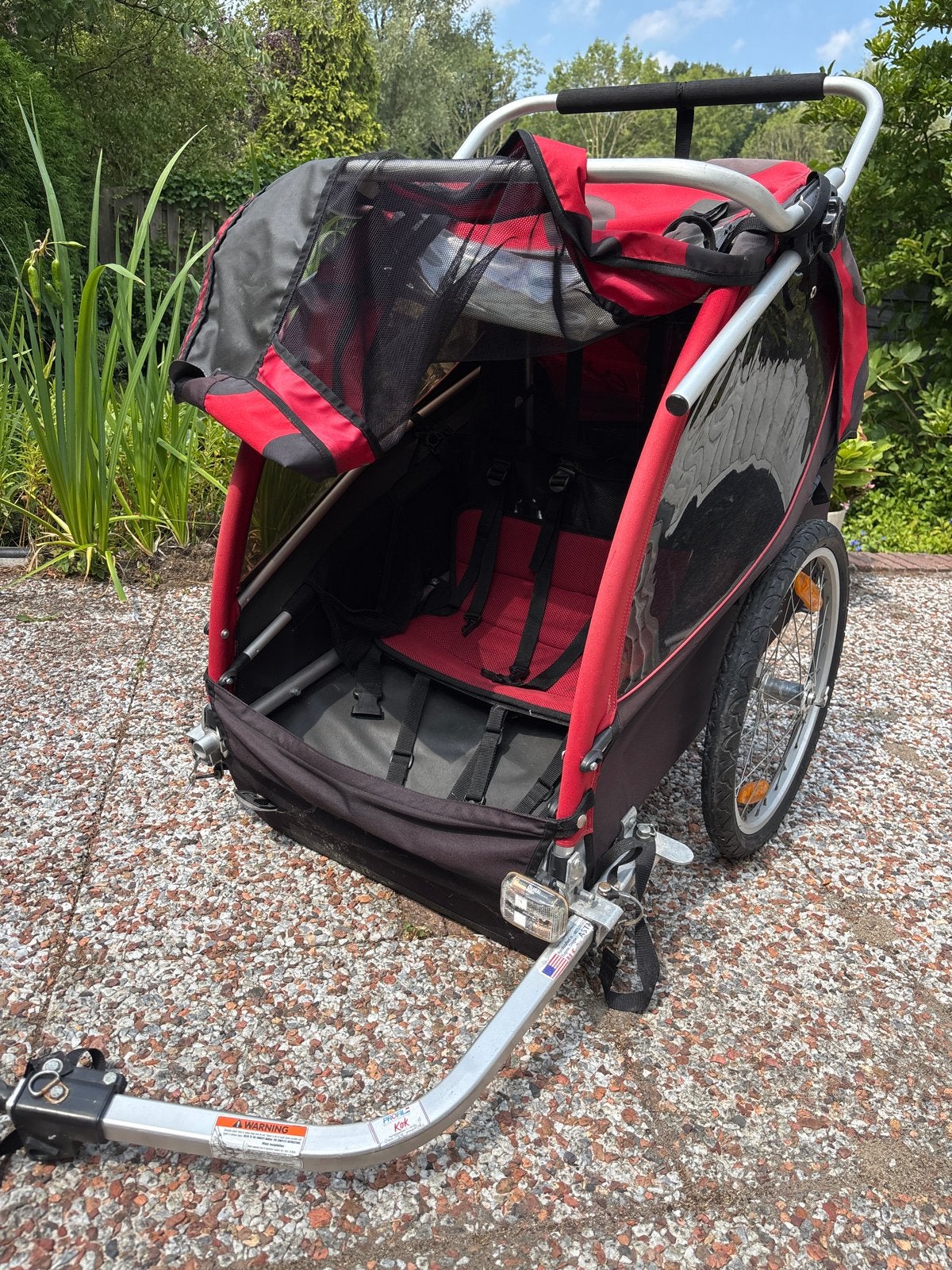 Burley fietskar voor kinderen - Rood/Zwart, Ophalen, Gebruikt, Opvouwbaar, Kinderkar