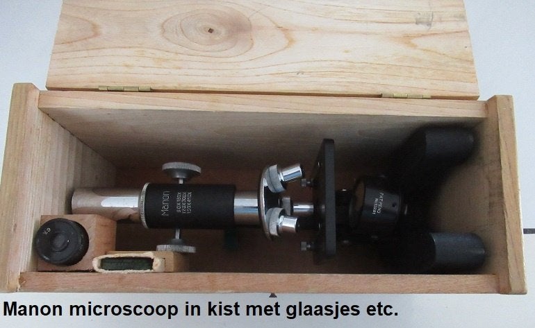 compleet in kist z.g. studenten microscoop, merk Manon, Ophalen of Verzenden, Zo goed als nieuw