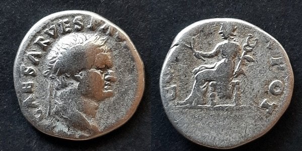 Denarius Titus, Postzegels en Munten, Munten | Europa | Niet-Euromunten, Verzenden, Overige landen, Zilver