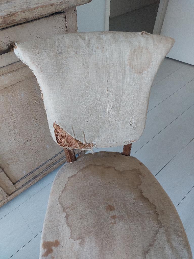 Shabby nina hartmann onderstof stoel stoeltje oud brocante, Ophalen