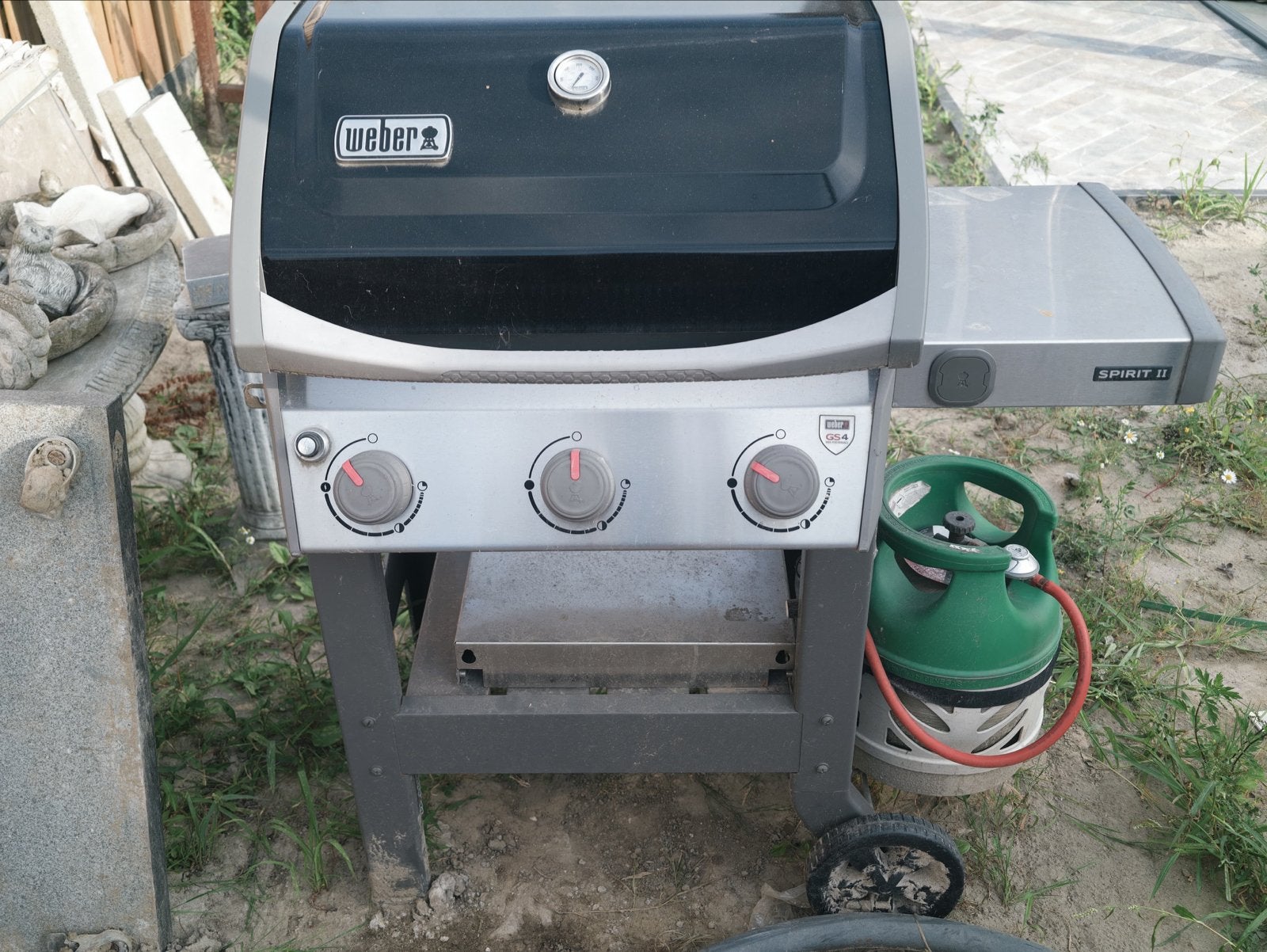 Weber Spirit II E-310 gasbarbecue met gasfles leeg x2, Ophalen, Gebruikt