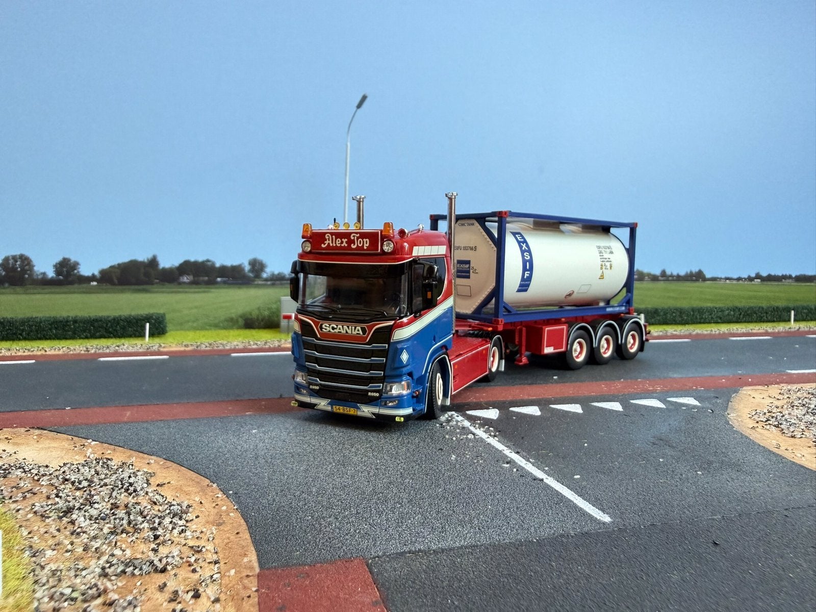 WSI Scania R650 4x2 Burg 3-as cont. opl. Alex Top 1:50, Ophalen of Verzenden, Nieuw, Bus of Vrachtwagen, Tekno