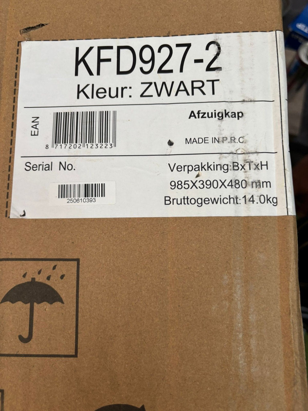 Nieuwe Exquisit KFD927-2 Zwarte Afzuigkap - Elica Design, Ophalen of Verzenden
