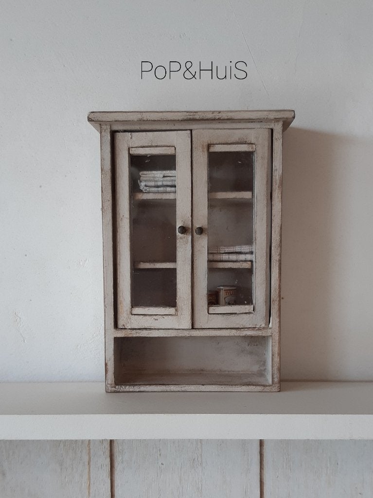Brocante keukenkast 1:12, Ophalen of Verzenden, Zo goed als nieuw, Poppenhuis