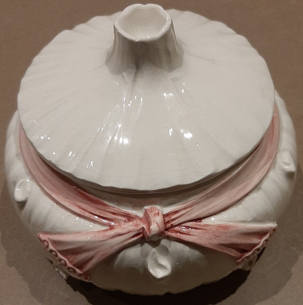 🫚Vintage: Keramische bewaarpot - Knoflook vorm🏷️€12,50-, Gebruikt, Ophalen of Verzenden, Voorraadpot, Steen/keramiek