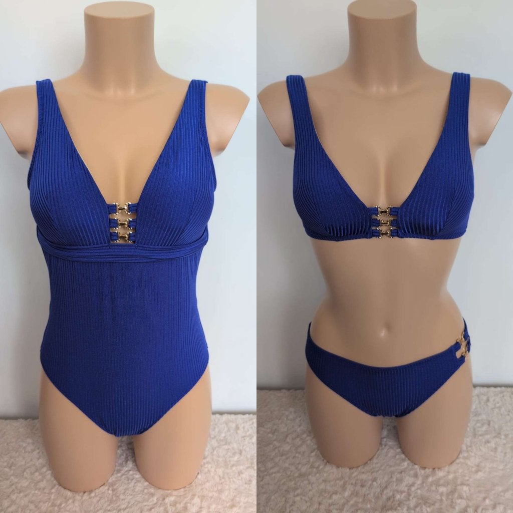 Nieuw marie jo emly  Plunge top M badpak, Blauw, ., Nieuw, Badpak
