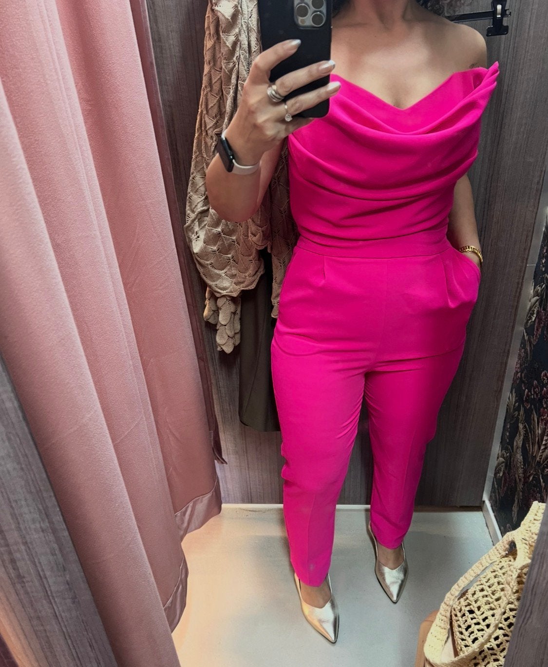 EXPLOSION STRAPLESS KORSET FUCHSIA JUMPSUIT MAAT 42 / L, Ophalen of Verzenden, Zo goed als nieuw, Maat 42/44 (L), Roze