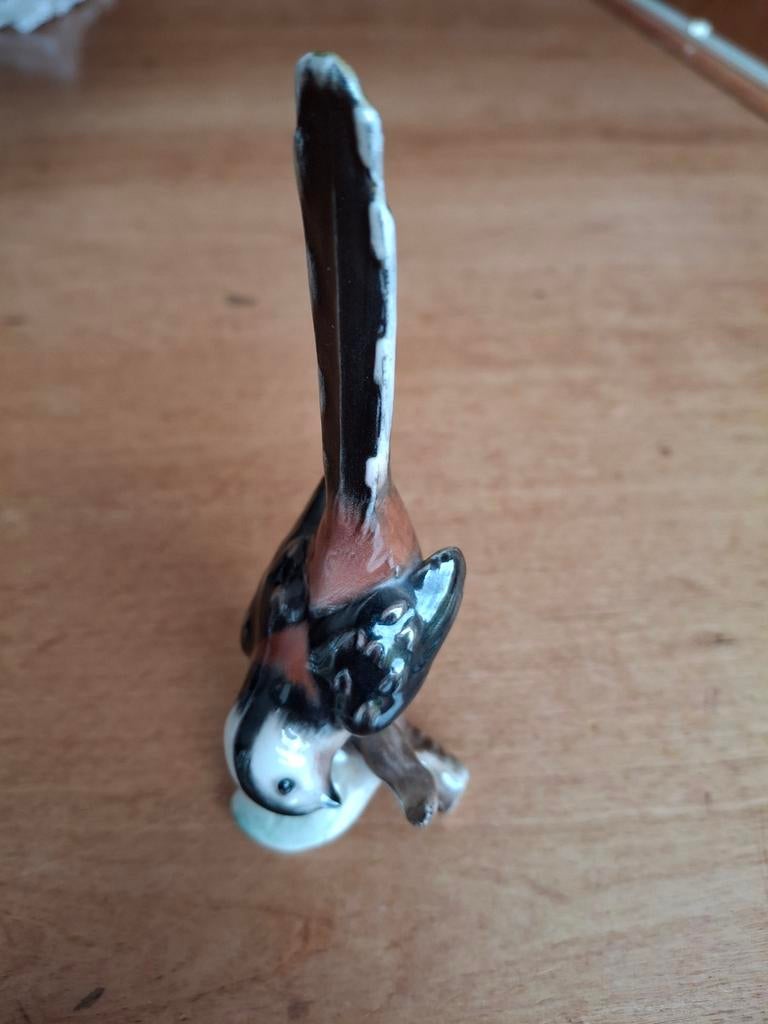 Vintage porseleinen staartmees beeldje, Ophalen of Verzenden