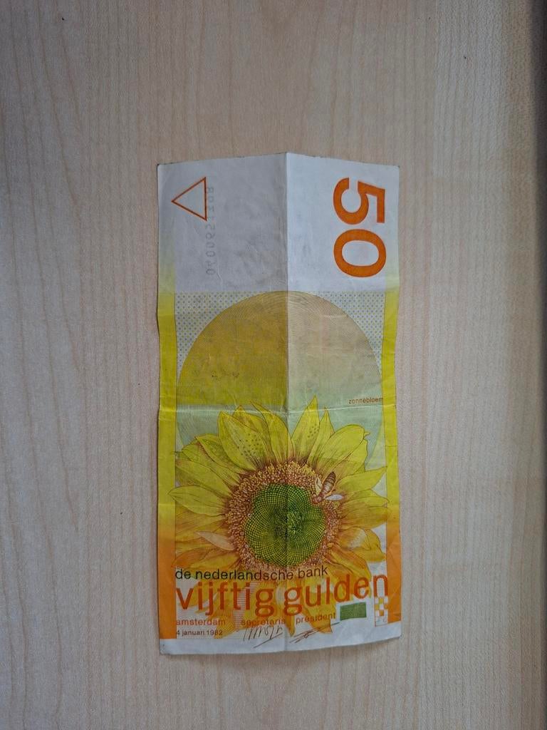50 Gulden Zonnebloem biljet - Nederlands bankbiljet, Postzegels en Munten, Bankbiljetten | Nederland, Ophalen of Verzenden, 50 gulden