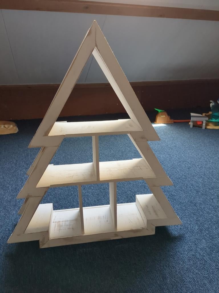 Houten kerstboom met open vakken decoratie kerst, Diversen, Kerst, Ophalen, Zo goed als nieuw