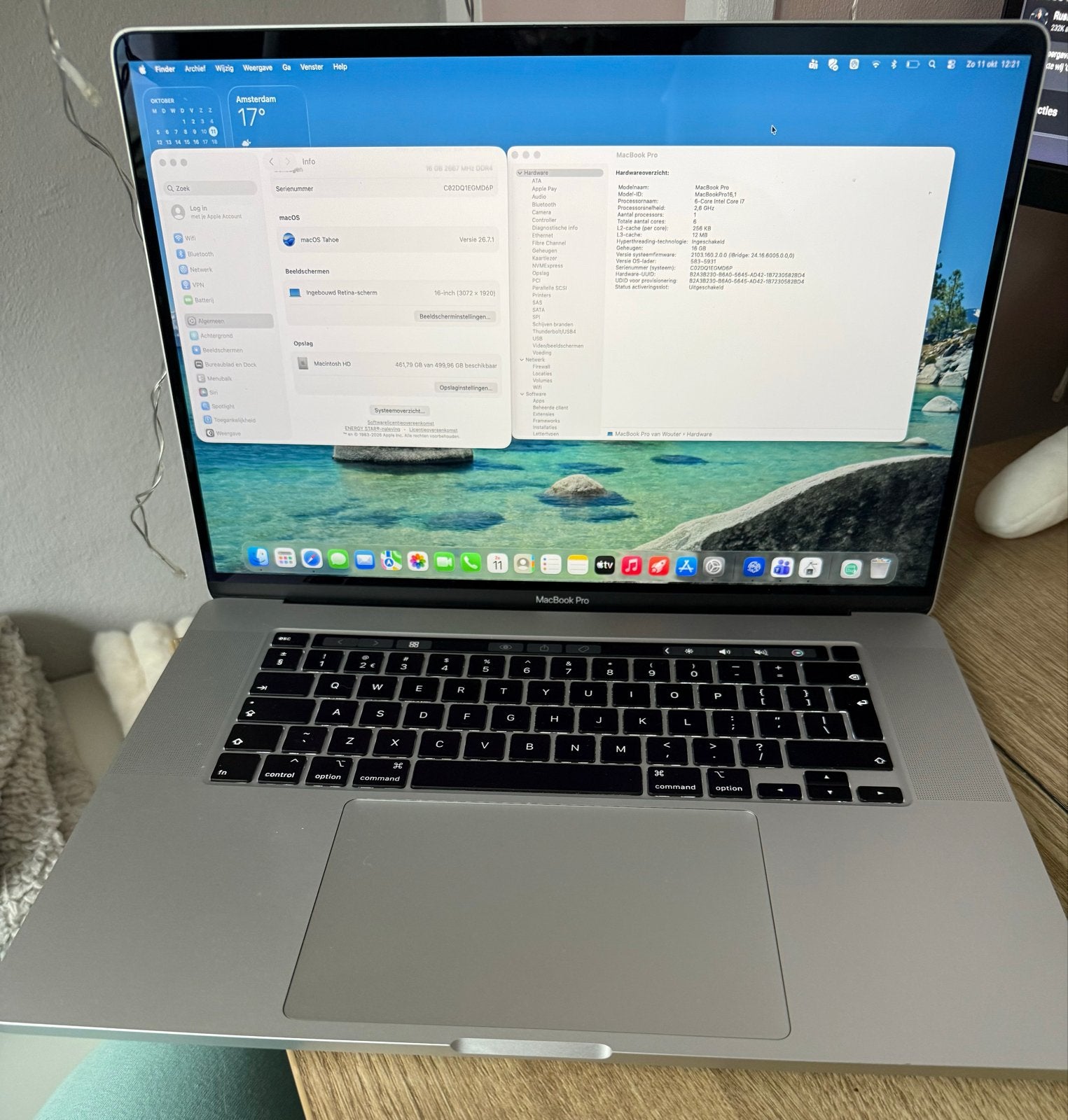 Apple MacBook Pro 2019 16" i7 6-core 2,6GHz, 16GB ram, 512GB, Computers en Software, MacBook Pro, Gebruikt, 2 tot 3 Ghz, Qwerty
