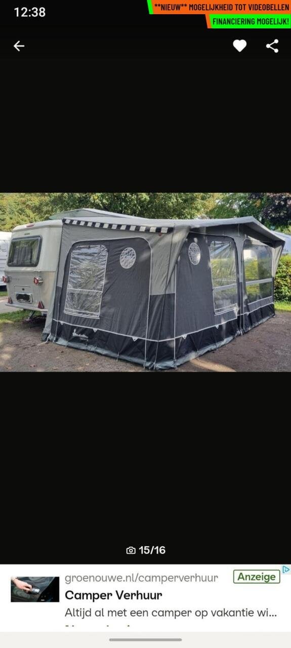 Eriba TOURING 560 STAPELBED + HEFDAK + VOORTENT + AUTARK, Reservewiel, Bedrijf, 5 tot 6 meter, Eriba