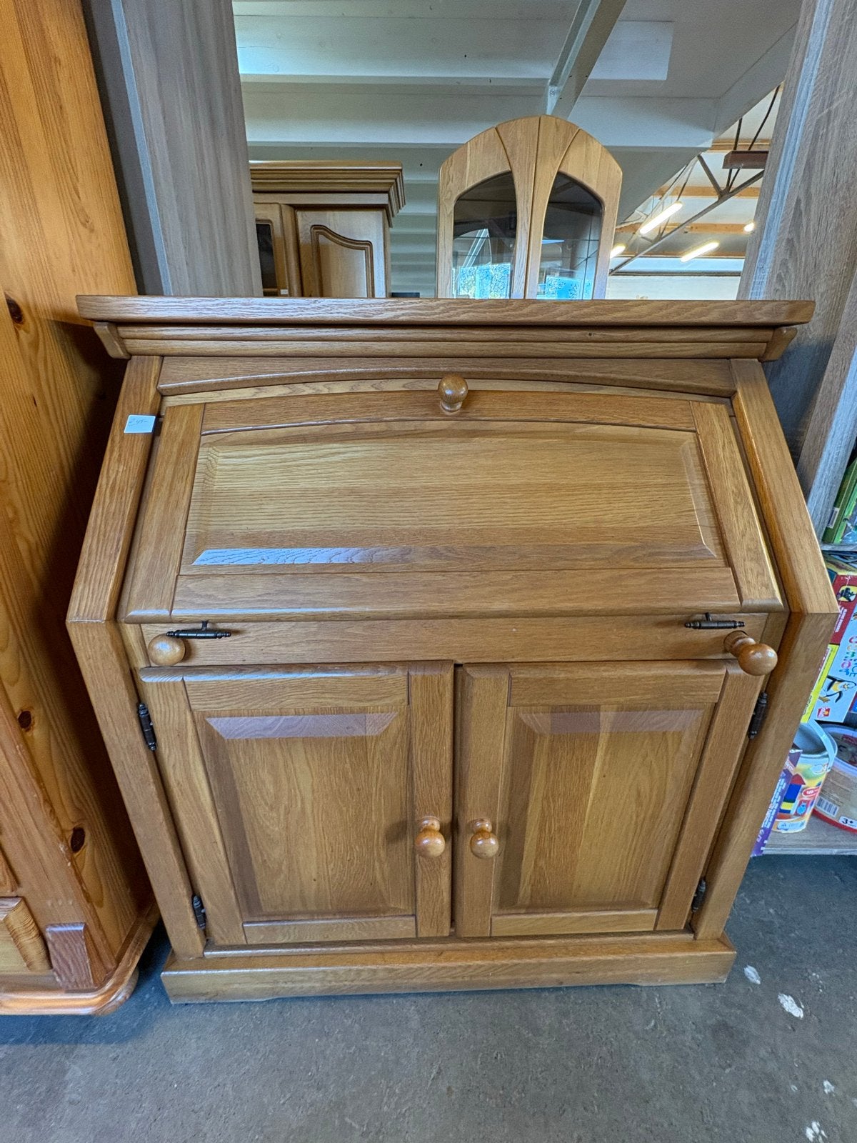 Klassiek houten secretaire bureau met opbergruimte, Ophalen, Opbergruimte, Gebruikt, Hout