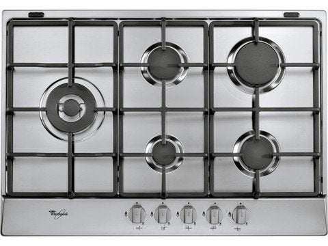 Whirlpool gaskookplaat met wokbrander en gasslangen, Gebruikt, Ophalen of Verzenden, Inbouw, Gas