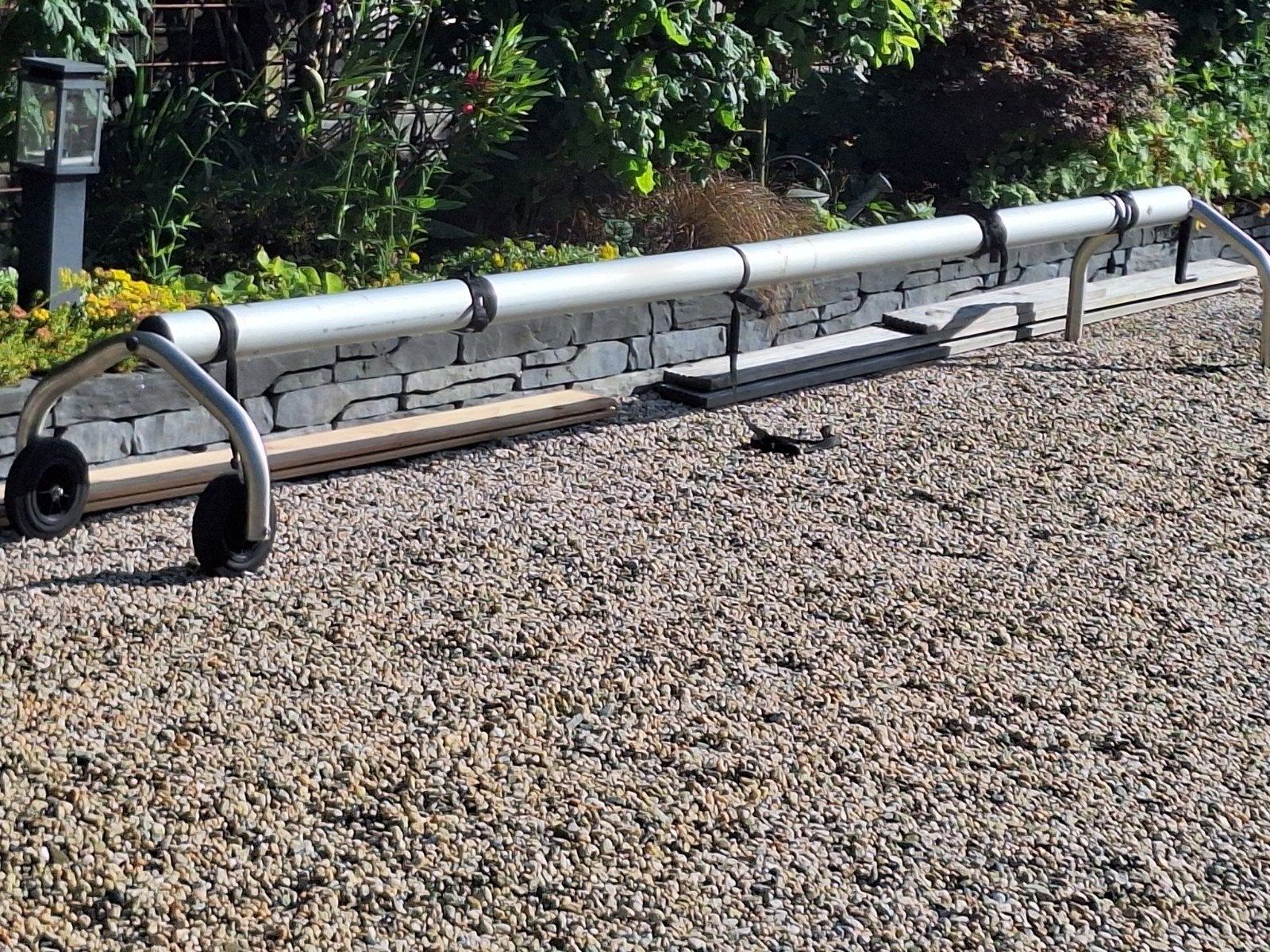 Zwembad oprolsysteem voor afdekzeil 4meter, Ophalen of Verzenden, Gebruikt, Afdekzeil