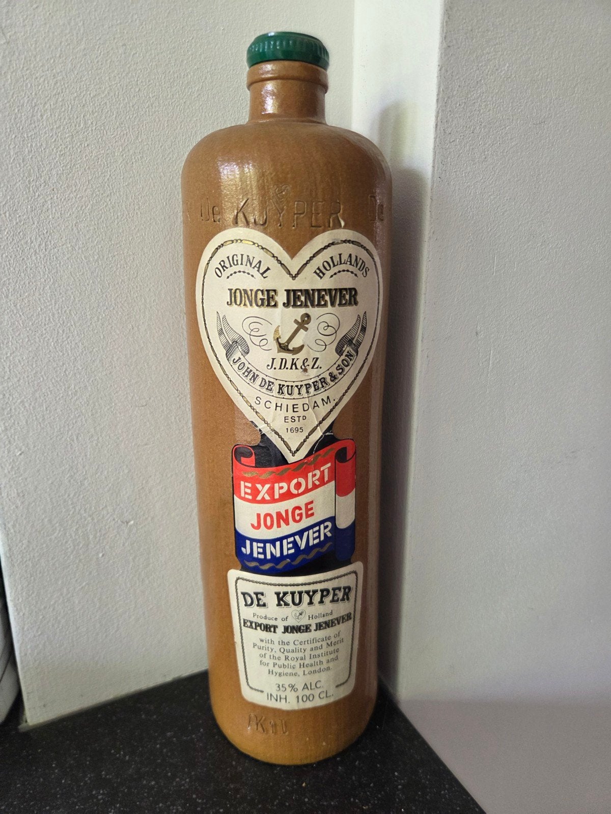 Vintage De Kuyper Jonge Jenever LEGE Fles - 100 CL, Ophalen of Verzenden
