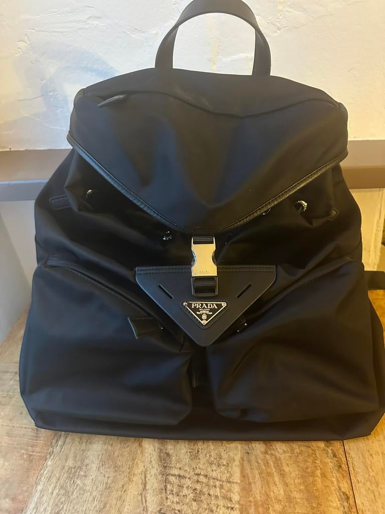 Black Prada Nylon Backpack - Excellent, Like New Condition, Overige merken, 40 cm of meer, Ophalen of Verzenden, Zo goed als nieuw