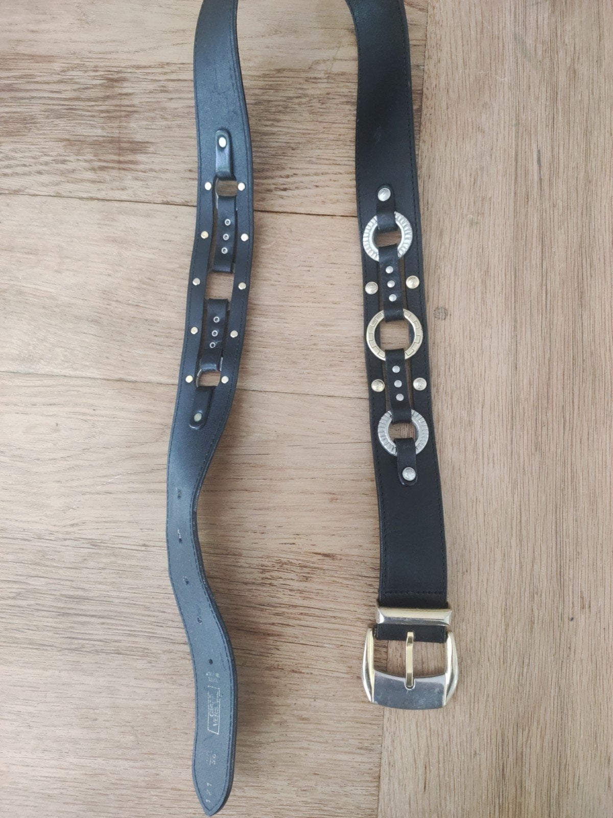 Vintage Gianni Versace damesriem zwart riemmaat 90 cm, Ophalen, 3 tot 5 cm, Gianni Versace, 90 tot 100 cm