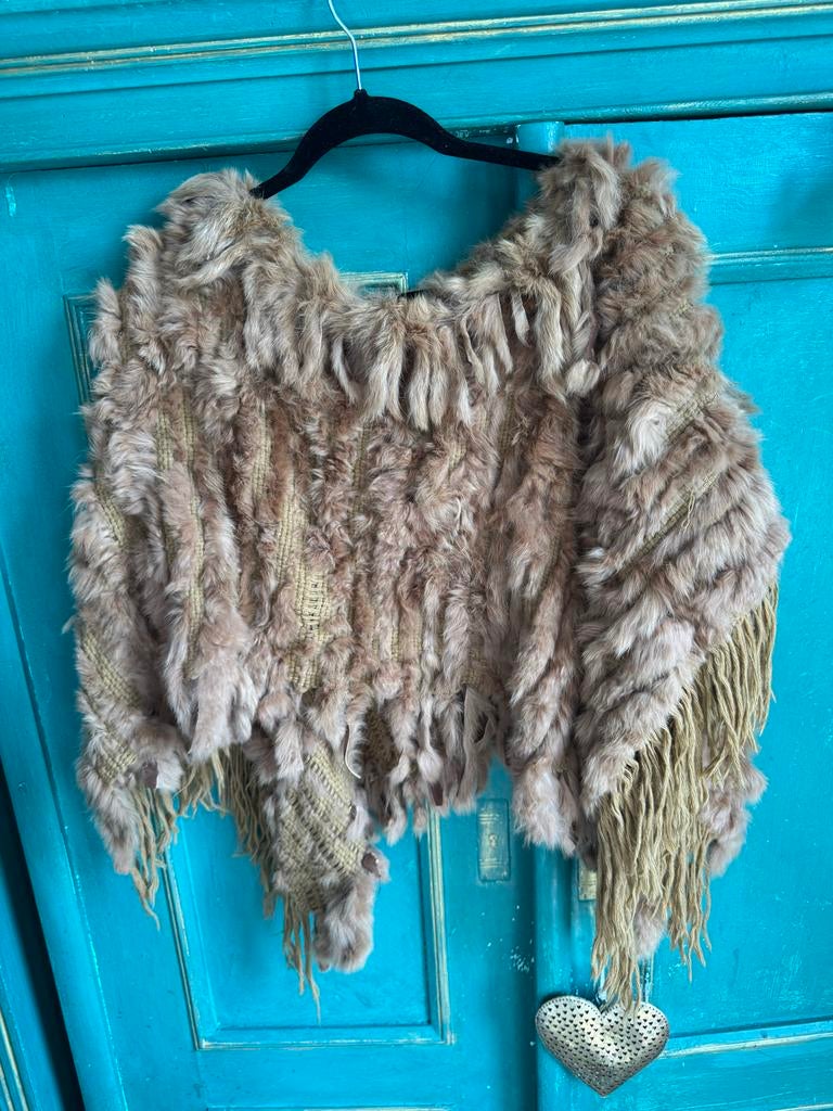 MD Telar Mapuche Poncho - Konijnenbont & Wol, Kleding | Dames, Ophalen of Verzenden, Zo goed als nieuw