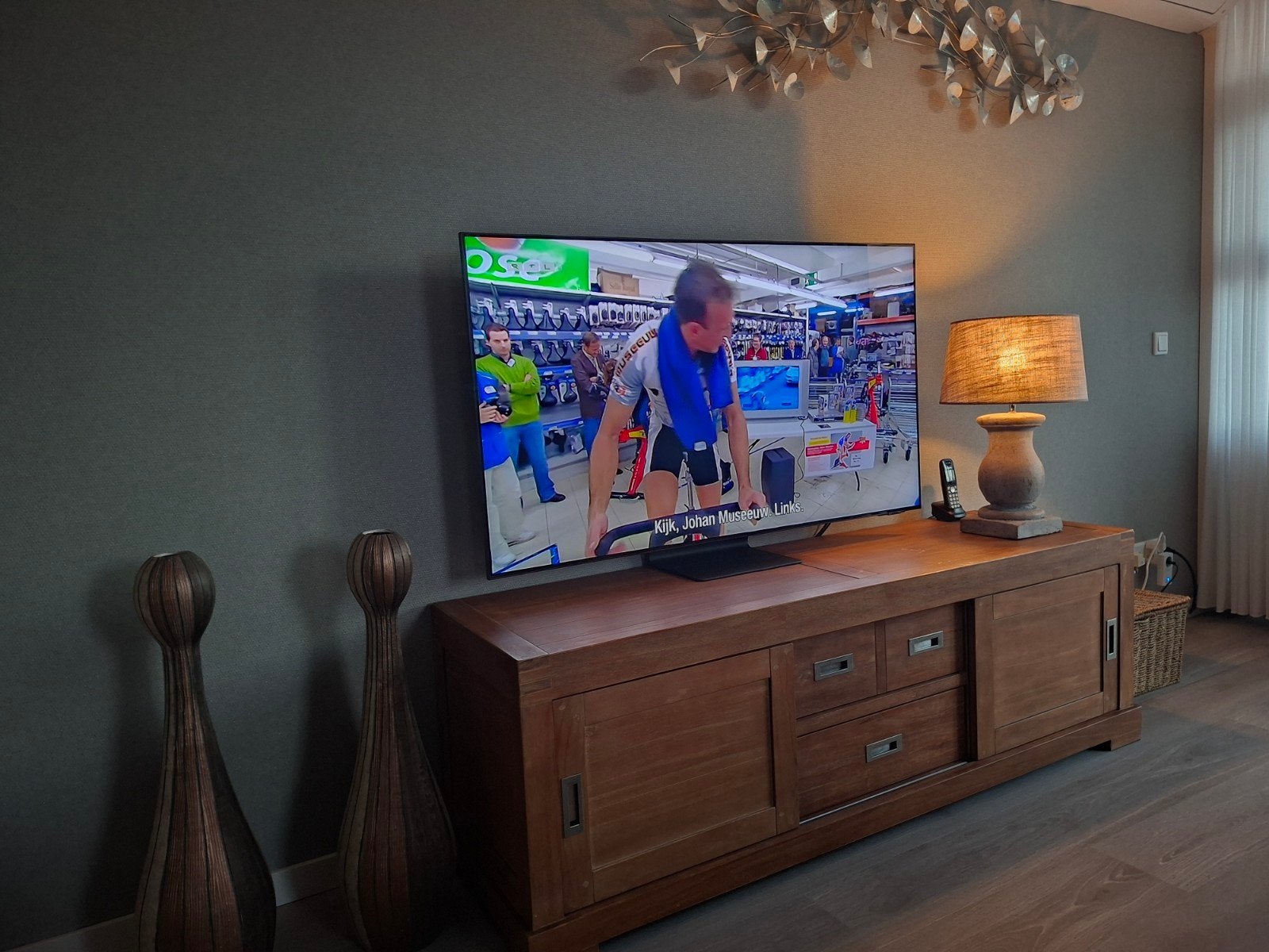 teak tv meubel, Huis en Inrichting, Ophalen, 50 tot 75 cm, 150 tot 200 cm