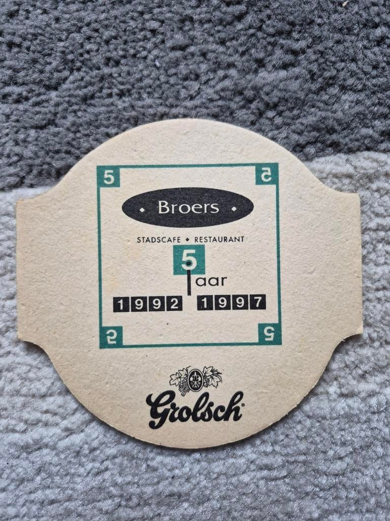 Grolsch Viltjes - Broers Stads Café & 100 Jaar Grolsch, Verzamelen, Ophalen of Verzenden, Gebruikt, Viltje(s), Grolsch