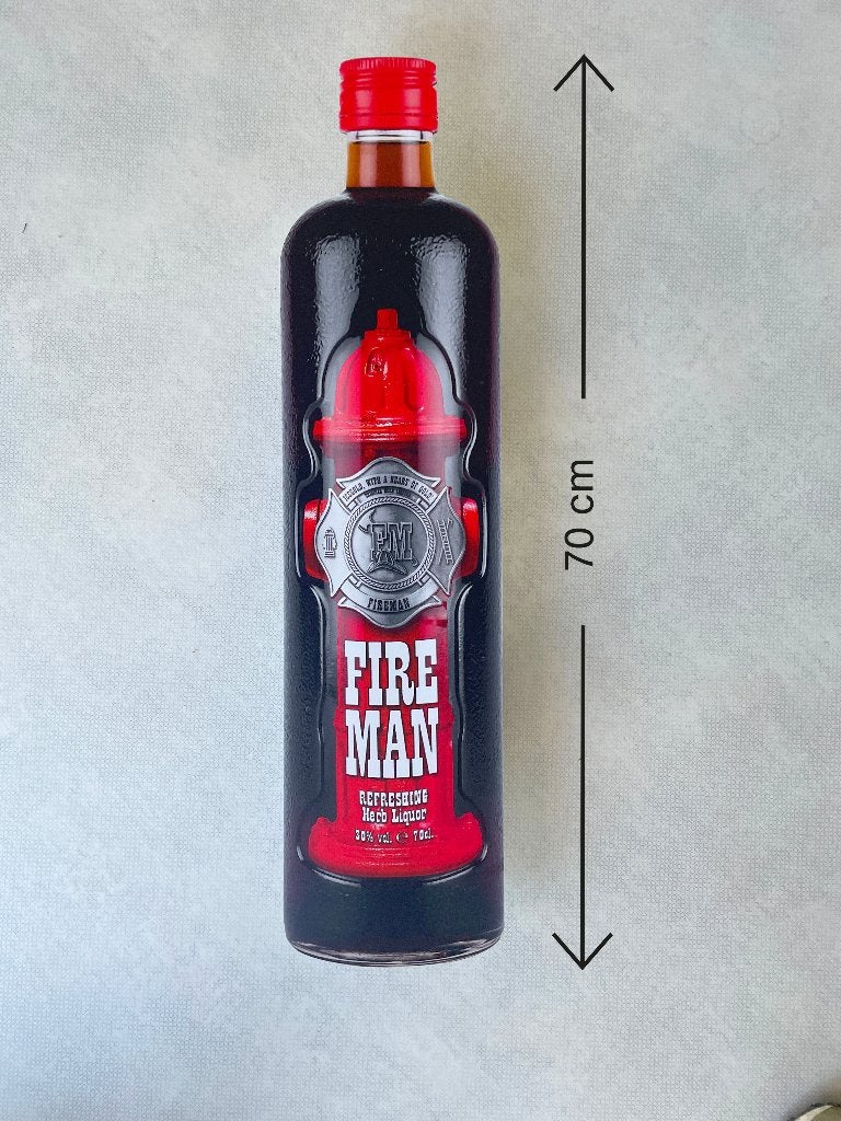 Reclamebord Fireman fles groot, 70cm hoog, aluminium, Ophalen of Verzenden, Nieuw, Reclamebord