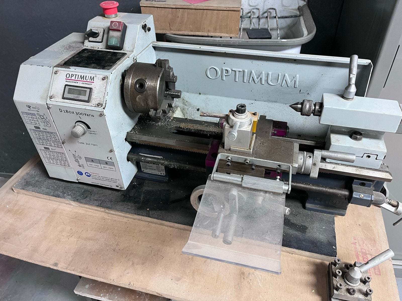 Optimum D180x300 Vario Metaaldraaibank 230V, Doe-het-zelf en Verbouw, Ophalen, Gebruikt, Metaaldraaibank, Minder dan 500 mm