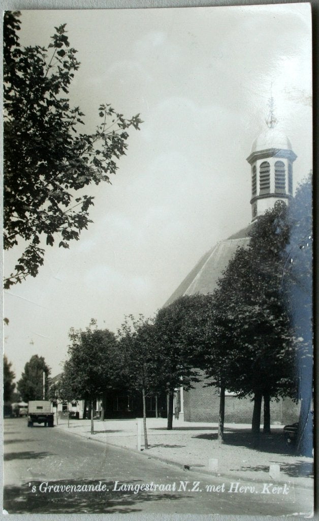 's Gravenzande, Langestraat met Hervormde Kerk, Ophalen of Verzenden, 1960 tot 1980, Gelopen, Zuid-Holland