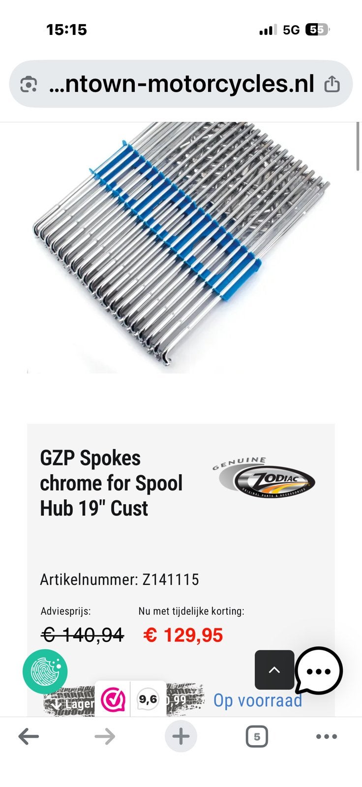 Nieuwe chroom spaken voor sportster, Ophalen of Verzenden, Nieuw
