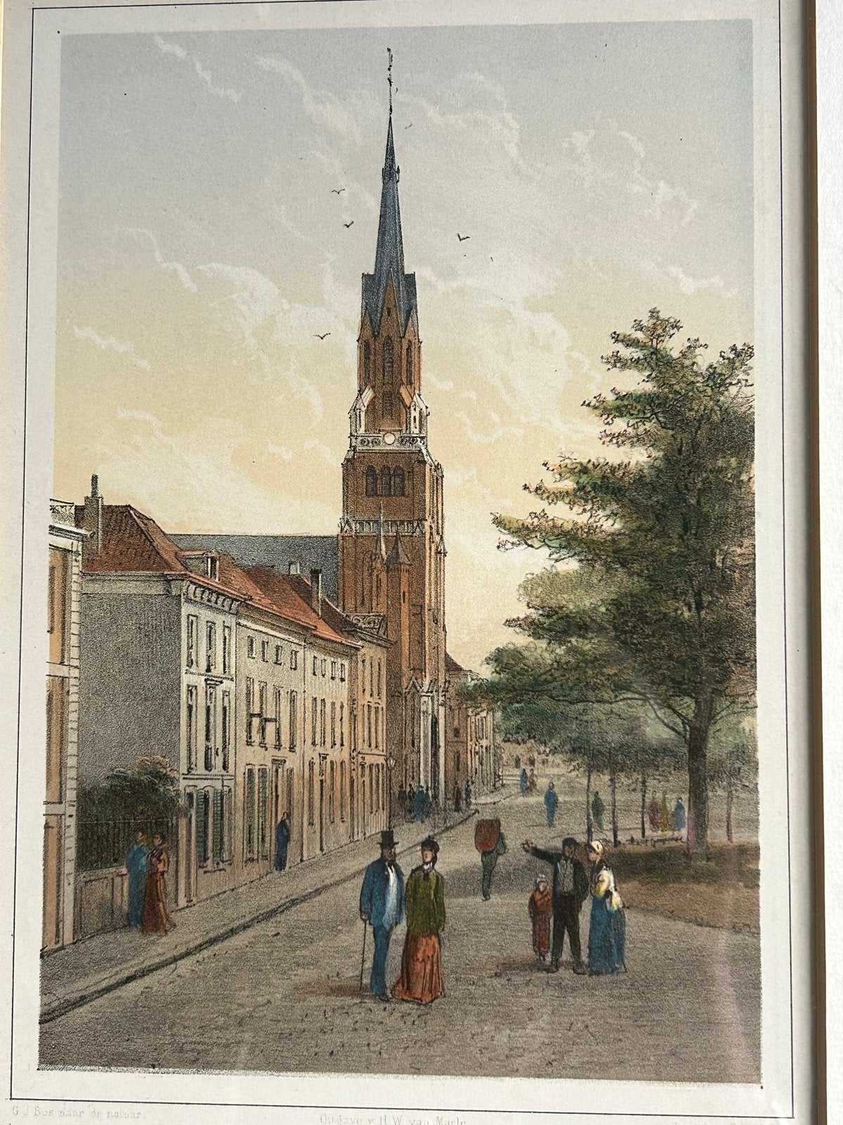 Antieke prent Sint-Eusebiuskerk Arnhem (1860-1890), Ophalen