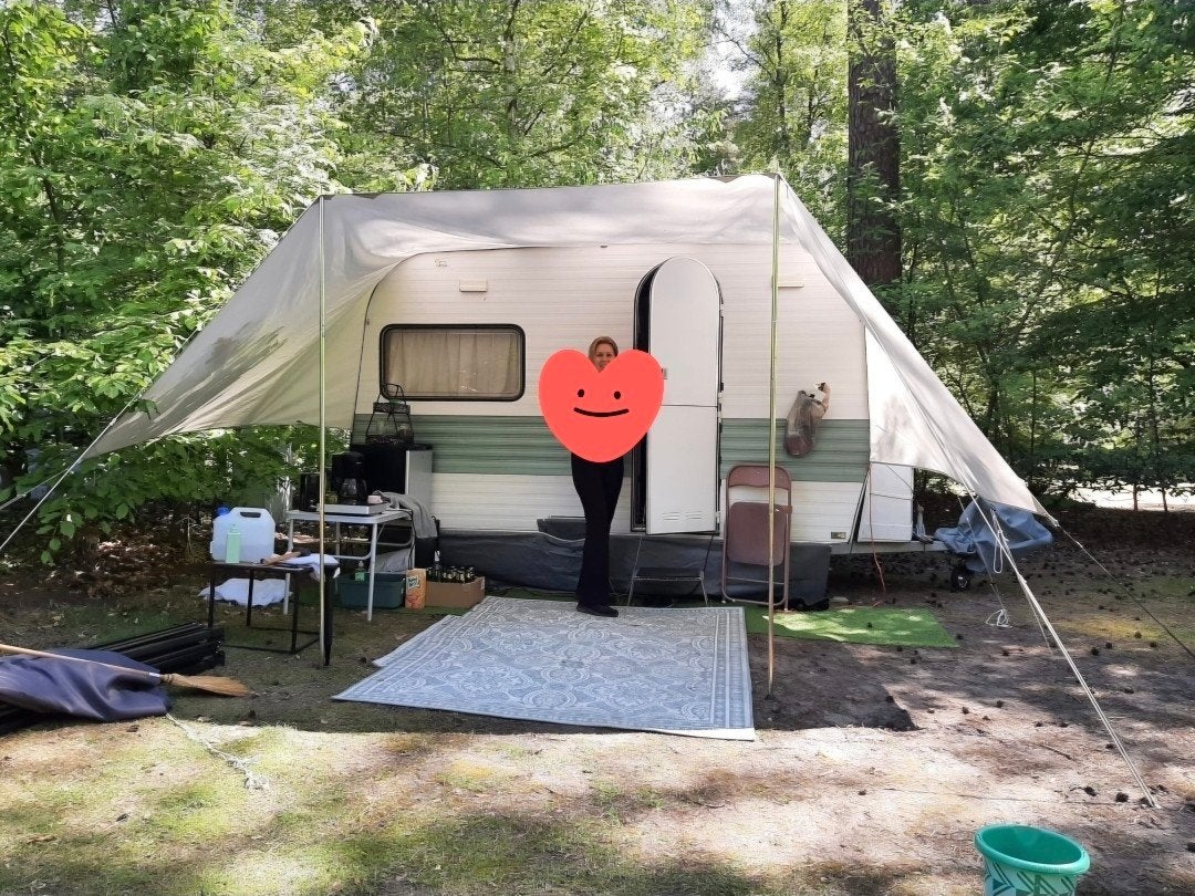 Gezellige en unieke retro caravan, Chateau, Kleine zit, Particulier, Luifel