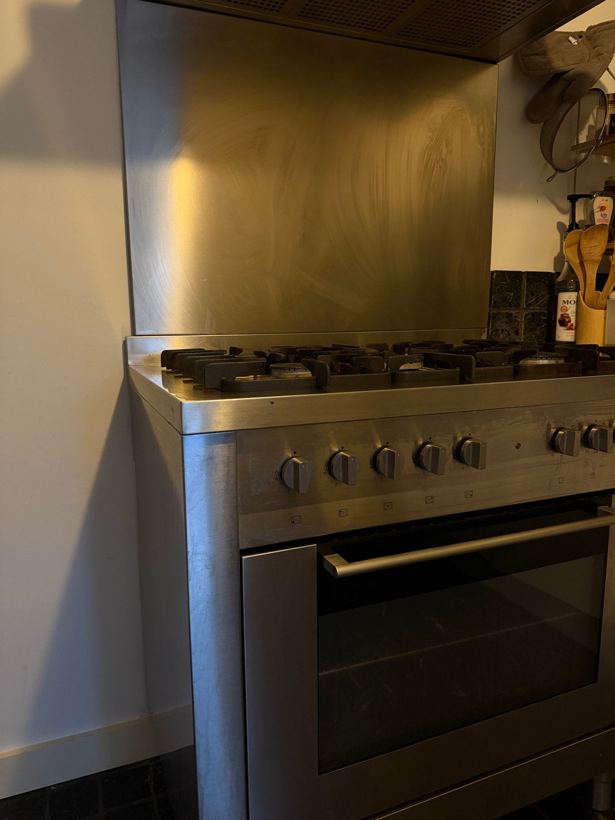 Solitaire gasfornuis met oven, RVS, Witgoed en Apparatuur, Fornuizen, Ophalen, Gebruikt, 60 cm of meer, Grill