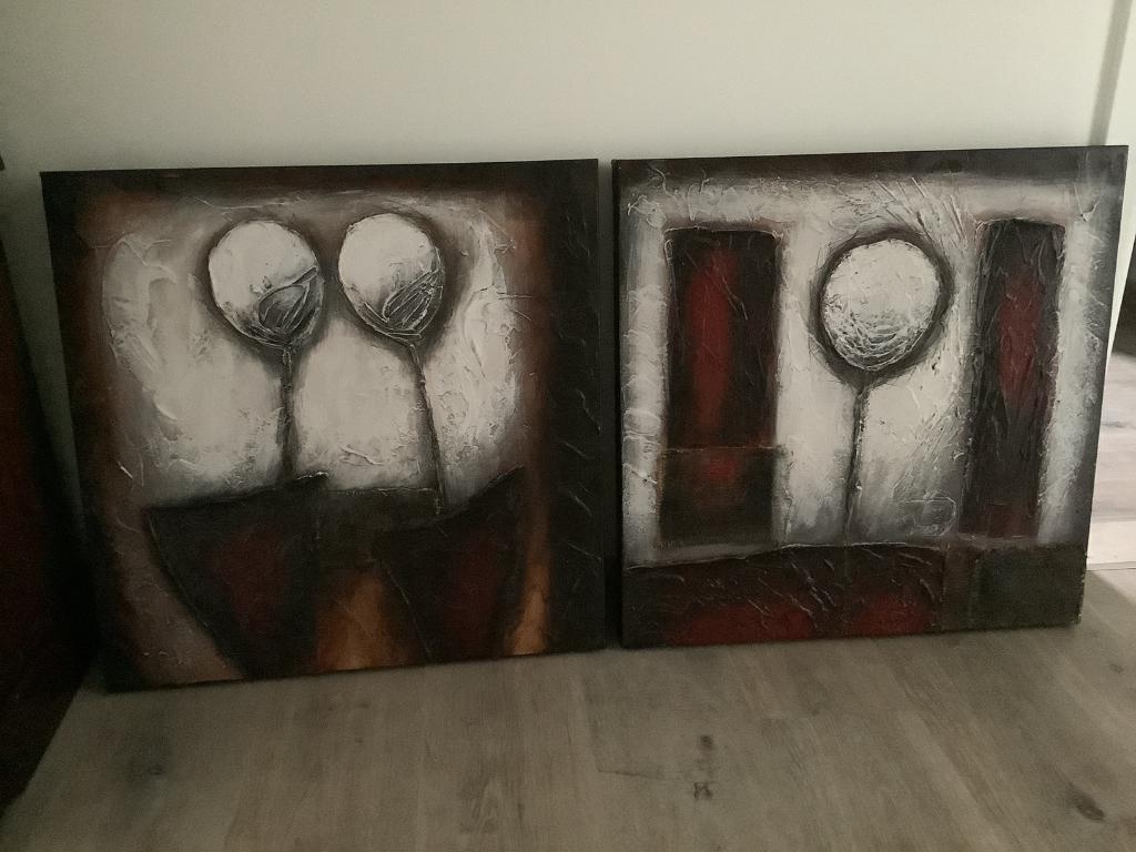 *2 mooie schilderijen uit de COBRA kunststroming (1848-1951), Ophalen of Verzenden