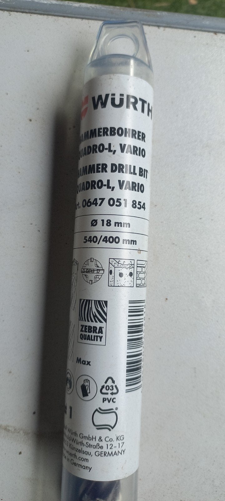 2 x Wurth Hamerboor Quadro-L Vario 18x540/400 mm 2  x ni, Ophalen of Verzenden, Nieuw, Boor- en/of Breekhamer