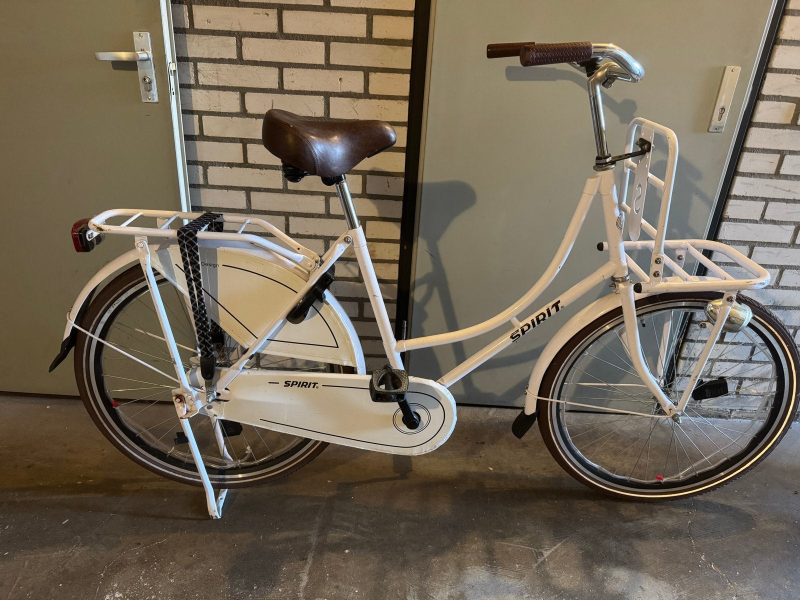 Spirit Transportfiets kinderen wit - Gebruikt, Fietsen en Brommers, Fietsen | Meisjes, Ophalen, Gebruikt, Terugtraprem, 26 inch of meer
