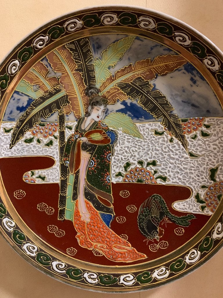 vintage decoratief bord van Japanse makelij, Ophalen of Verzenden