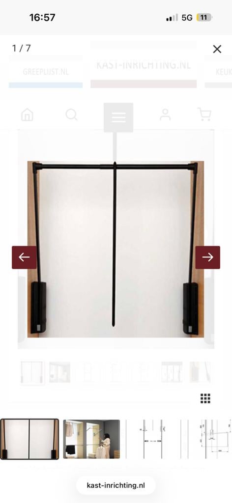 Garderobe lift, 100 tot 150 cm, Nieuw, Ophalen of Verzenden, Minder dan 100 cm