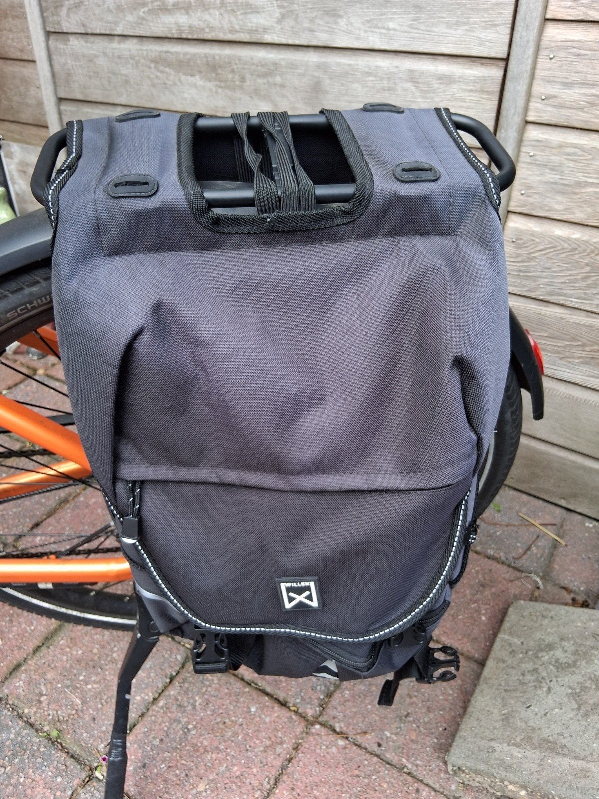 willex fietstas dubbel 28 liter zwart, Verzenden, Gebruikt