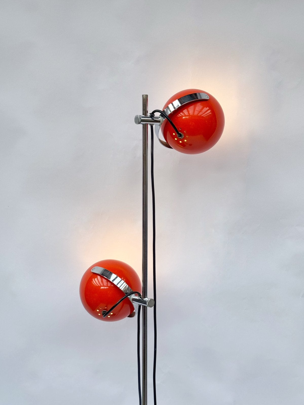 Vintage Anvia Oranje Dubbele Eyeball Lamp, 1970s Space Age, Ophalen, Gebruikt, 100 tot 150 cm, E27 (groot)