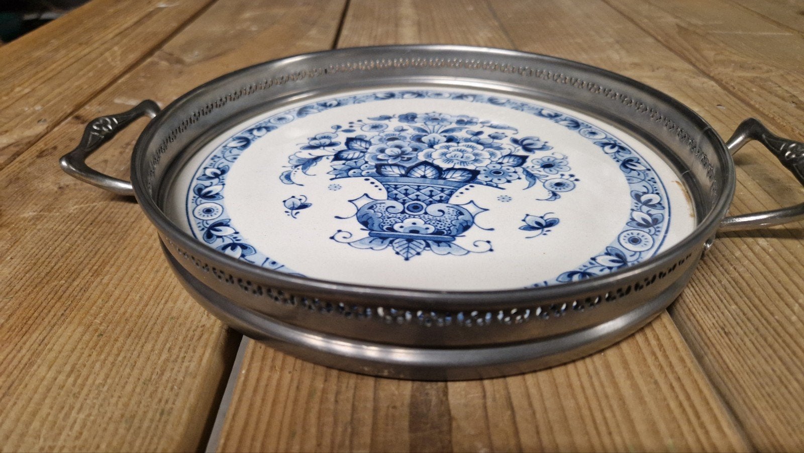 Westraven anno 1661 Delfts blauw dienblad, Antiek en Kunst, Ophalen of Verzenden