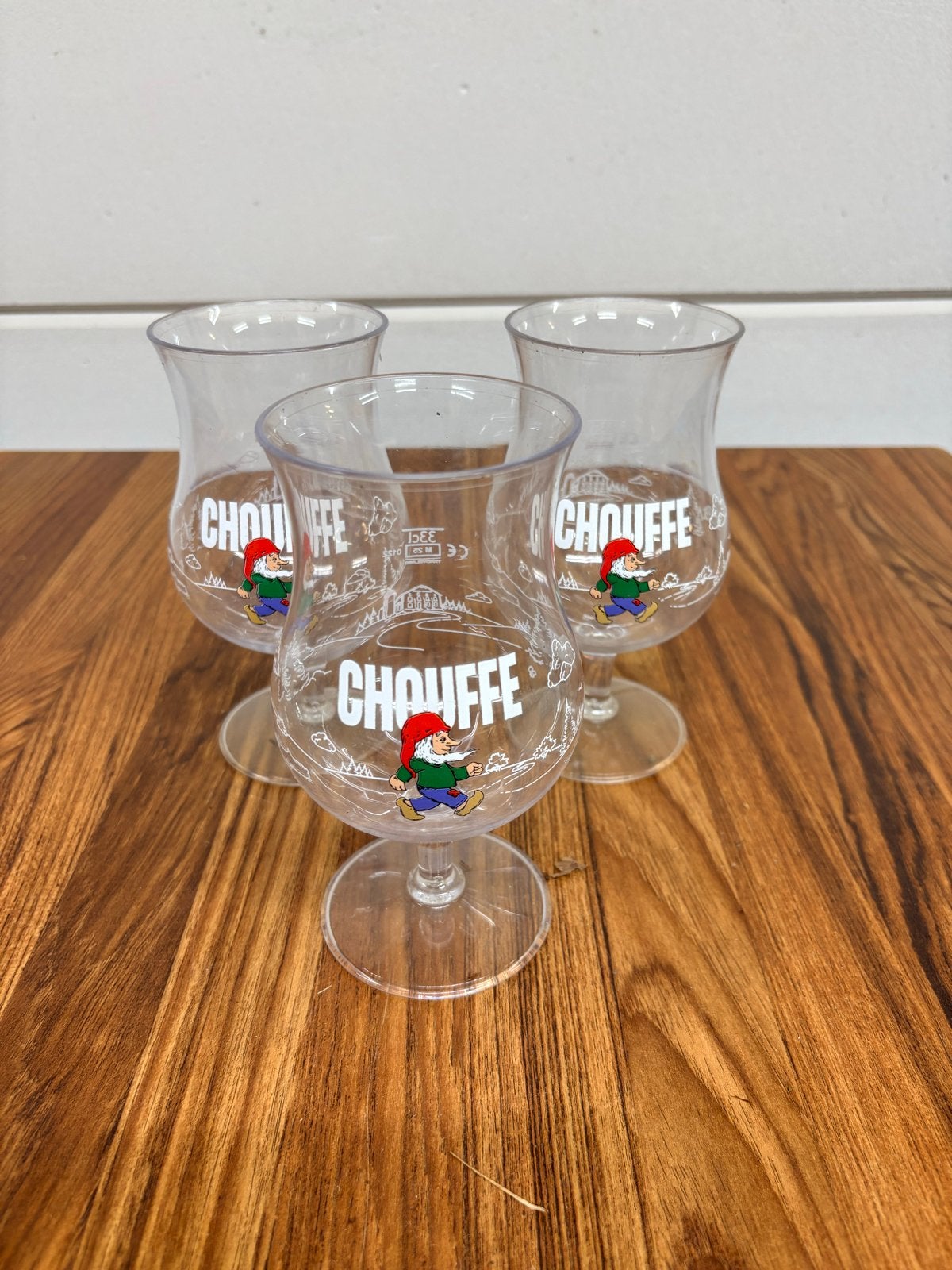 Nieuwe La Chouffe polycarbonaat bierglazen (38 stuks), Ophalen, Nieuw, Kunststof, Overige merken