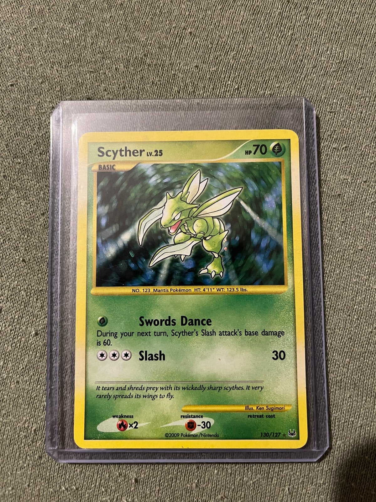 Pokémon Kaart Scyther Lv.25 (130/127) - Zeldzaam!, Hobby en Vrije tijd, Ophalen of Verzenden, Gebruikt, Losse kaart