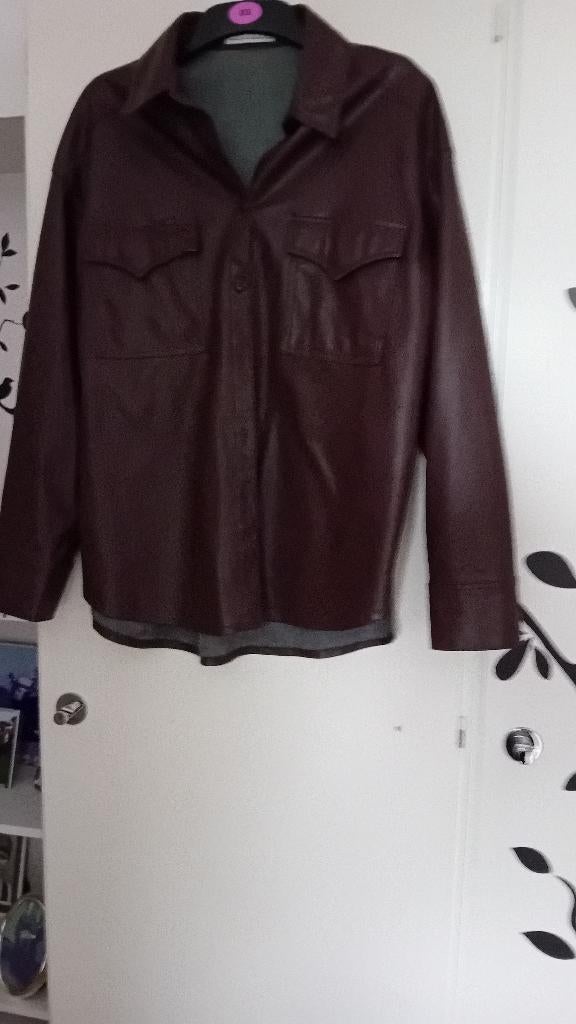 Nep bruin leren jasje / overhemd nieuw, Maat 38/40 (M), Bruin, Zara, Nieuw