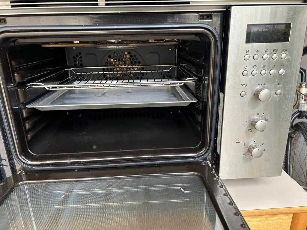 Siemens Combimagnetron - Inbouw - Zilver, Witgoed en Apparatuur, Magnetrons, Gebruikt, Inbouw, Combimagnetron, 60 cm of meer, Grill