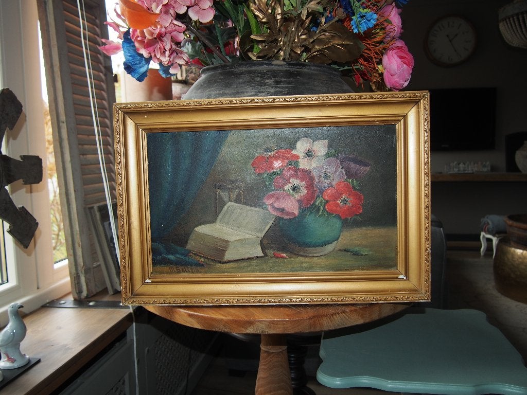 Oude Brocante Schilderij, Ophalen of Verzenden