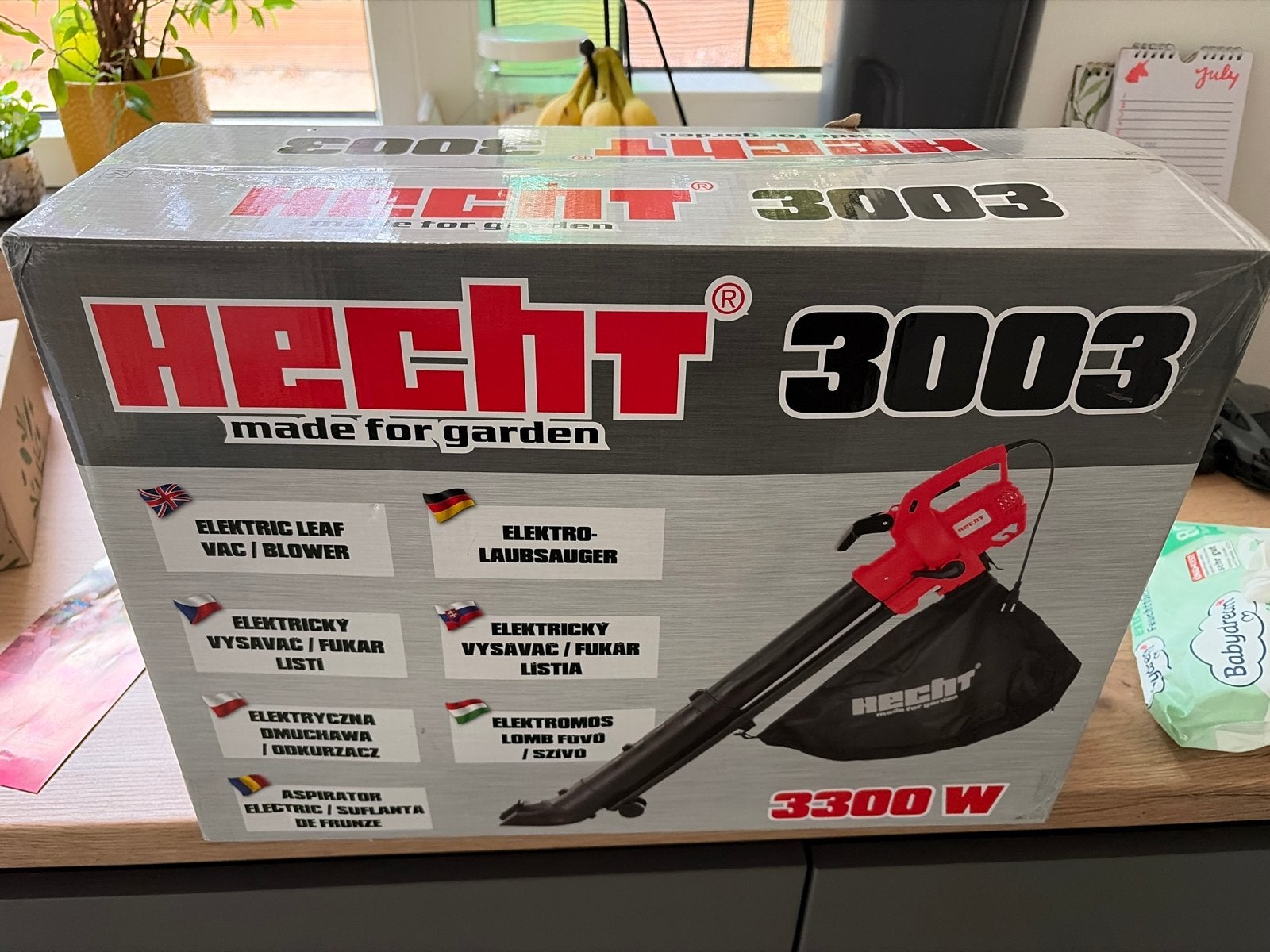 Nieuwe Hecht 3003 Bladblazer - 3300W Elektrisch, Handgedragen, Nieuw, Ophalen of Verzenden, Met opvangzak